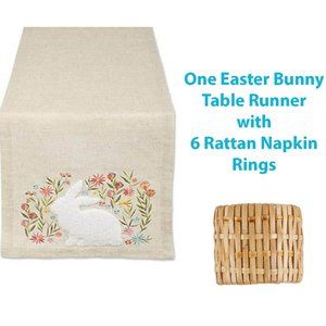 Save on Design Imports Easter Bundle. Bunny Runner & 6 Napkin Rings. Save $10!